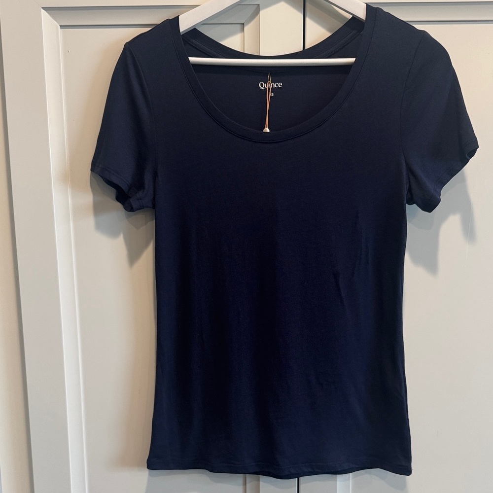 Quince Cotton Modal Scoop Neck Tee - Picture 2 of 5